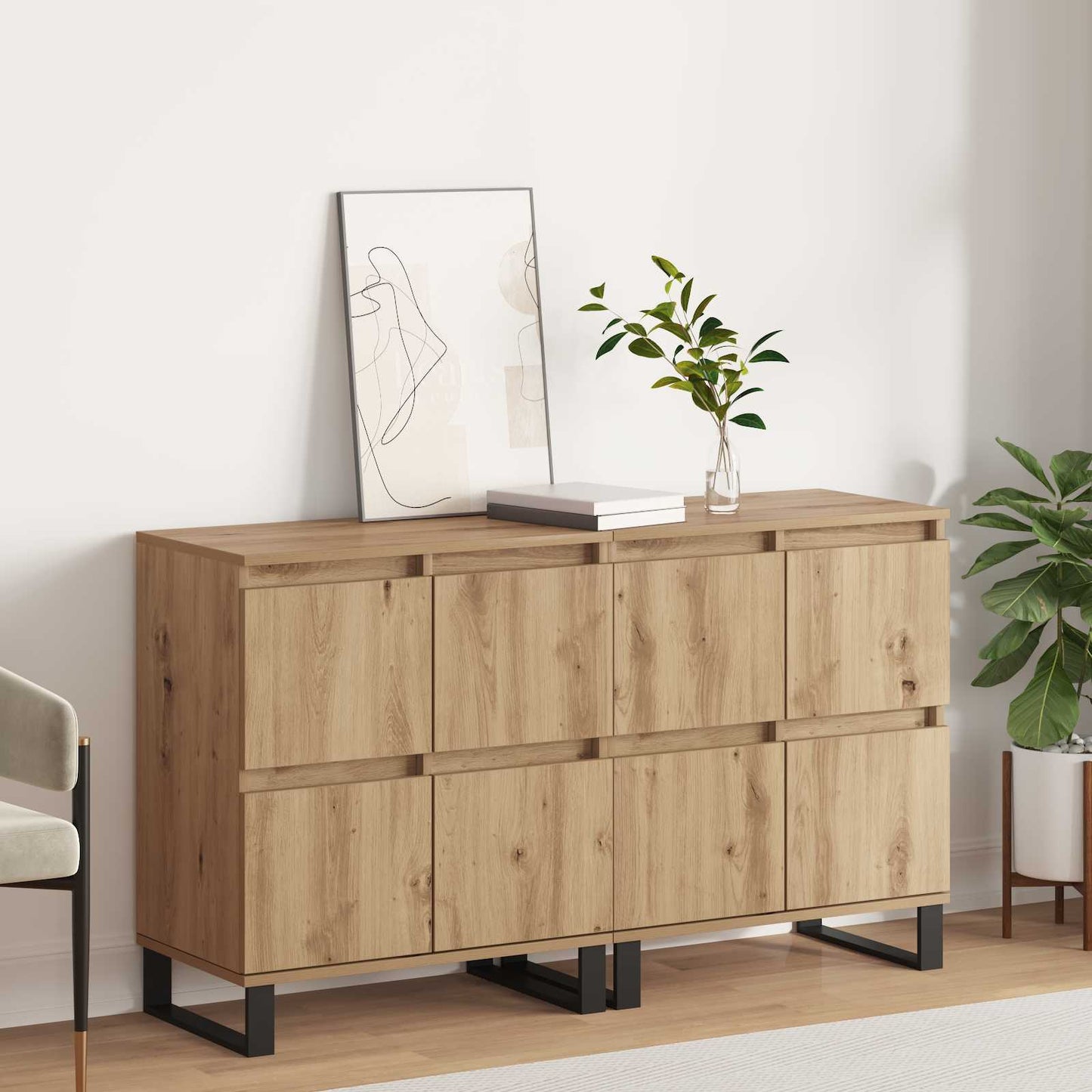 Sideboard 2 stk. Artisan Egetræ 60 x 35 x 70 cm