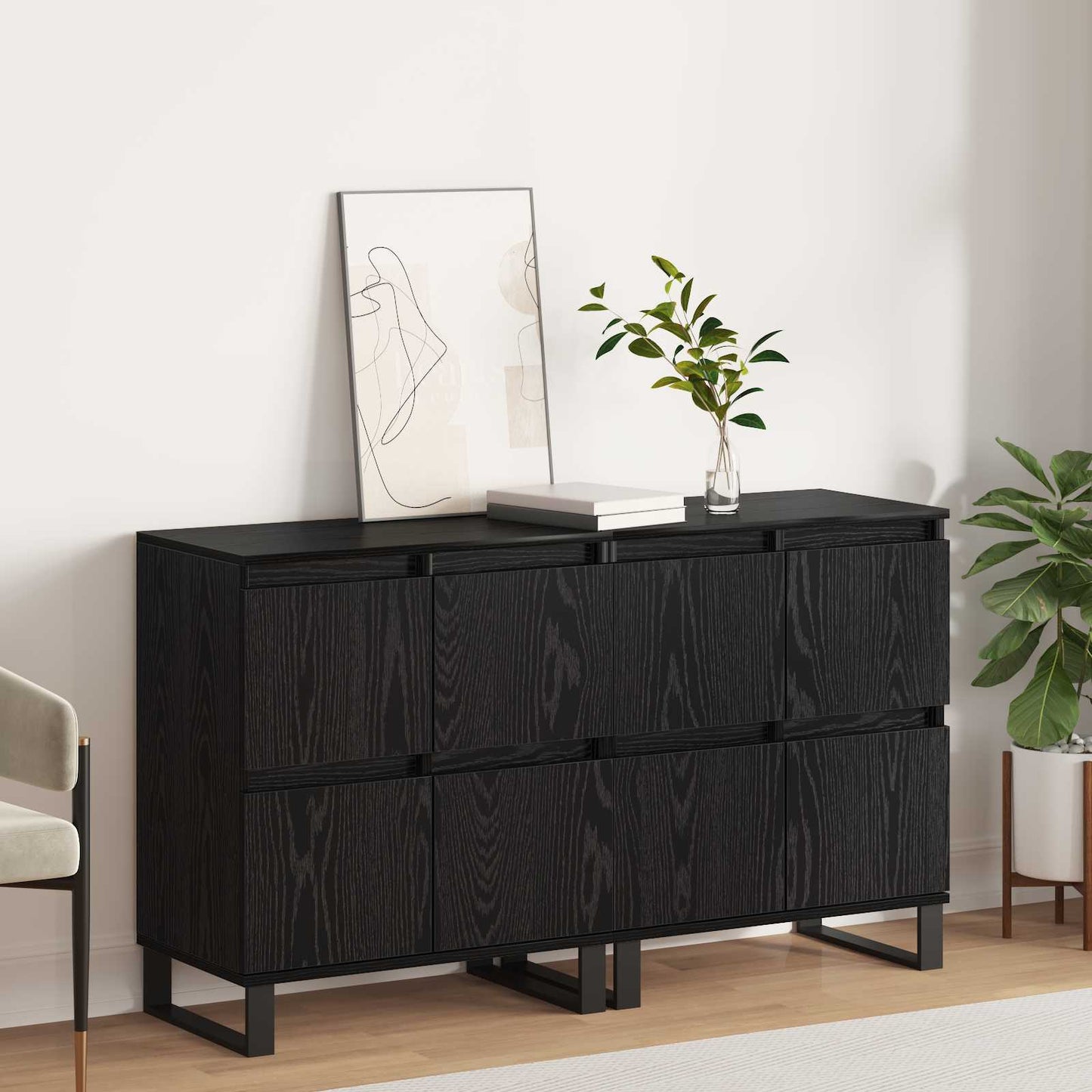 Sideboard 2 stk. Sort eg 60 x 35 x 70 cm