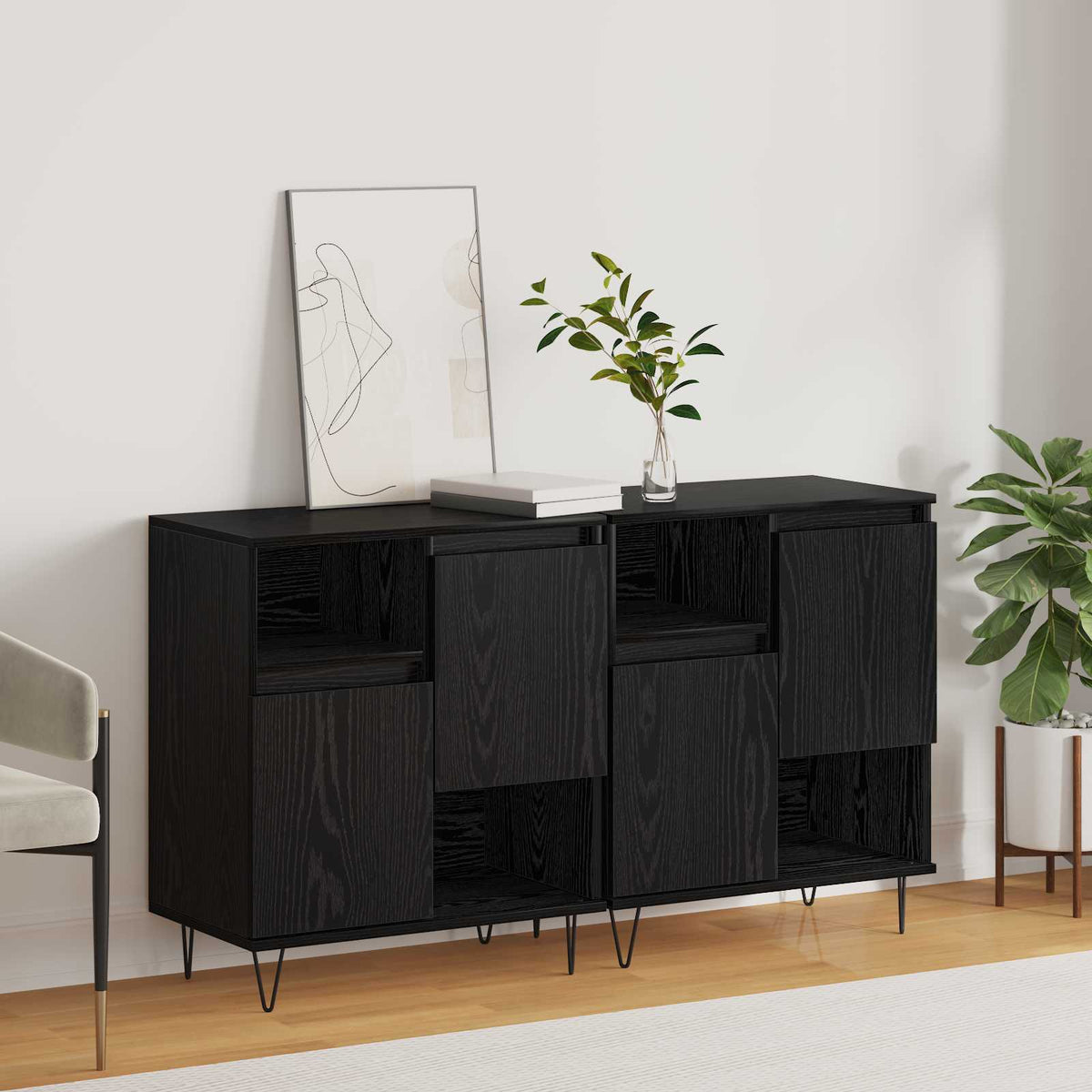 Sideboard 2 stk. Sort eg 60 x 35 x 70 cm