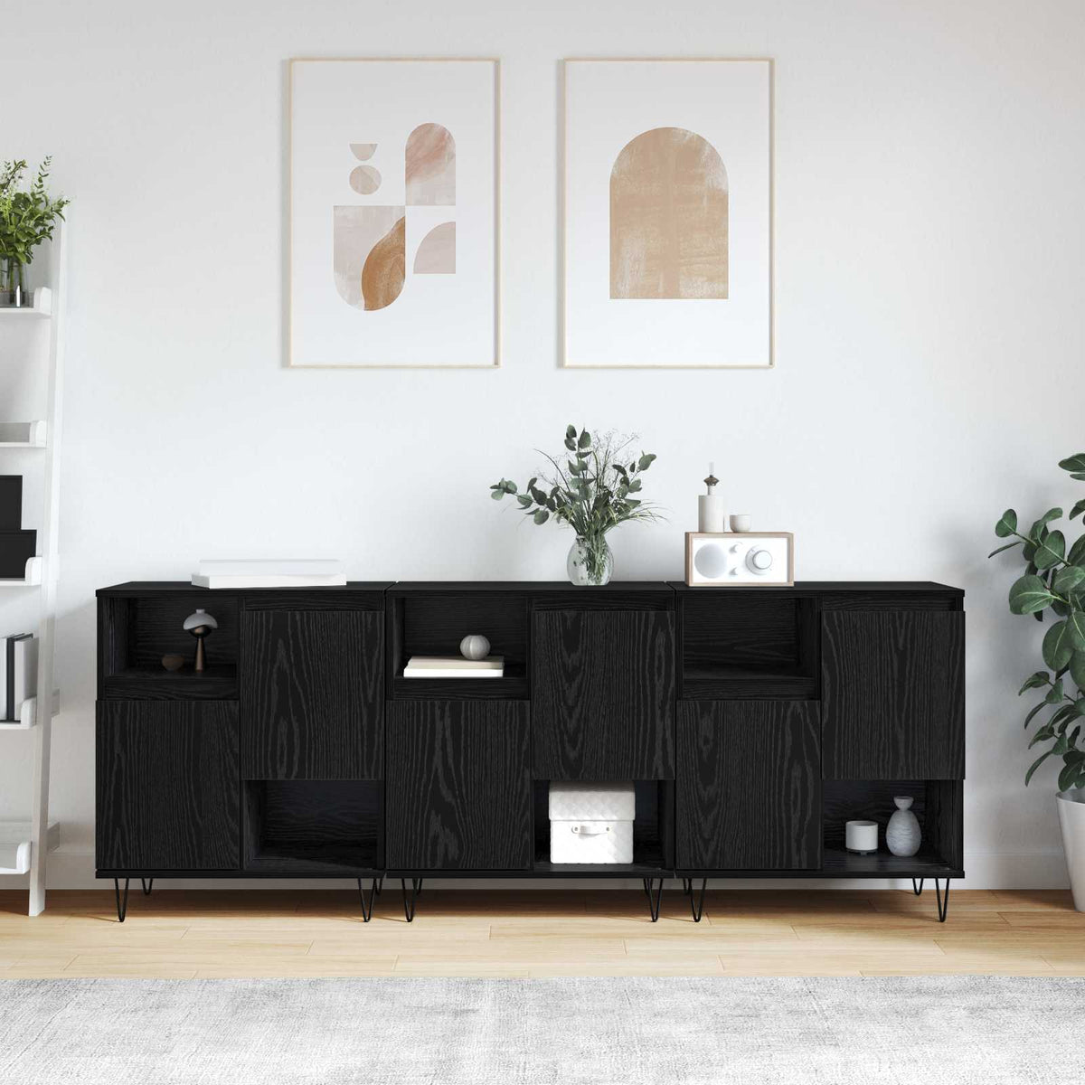 Sideboard 3 stk. Sort eg 60 x 35 x 70 cm