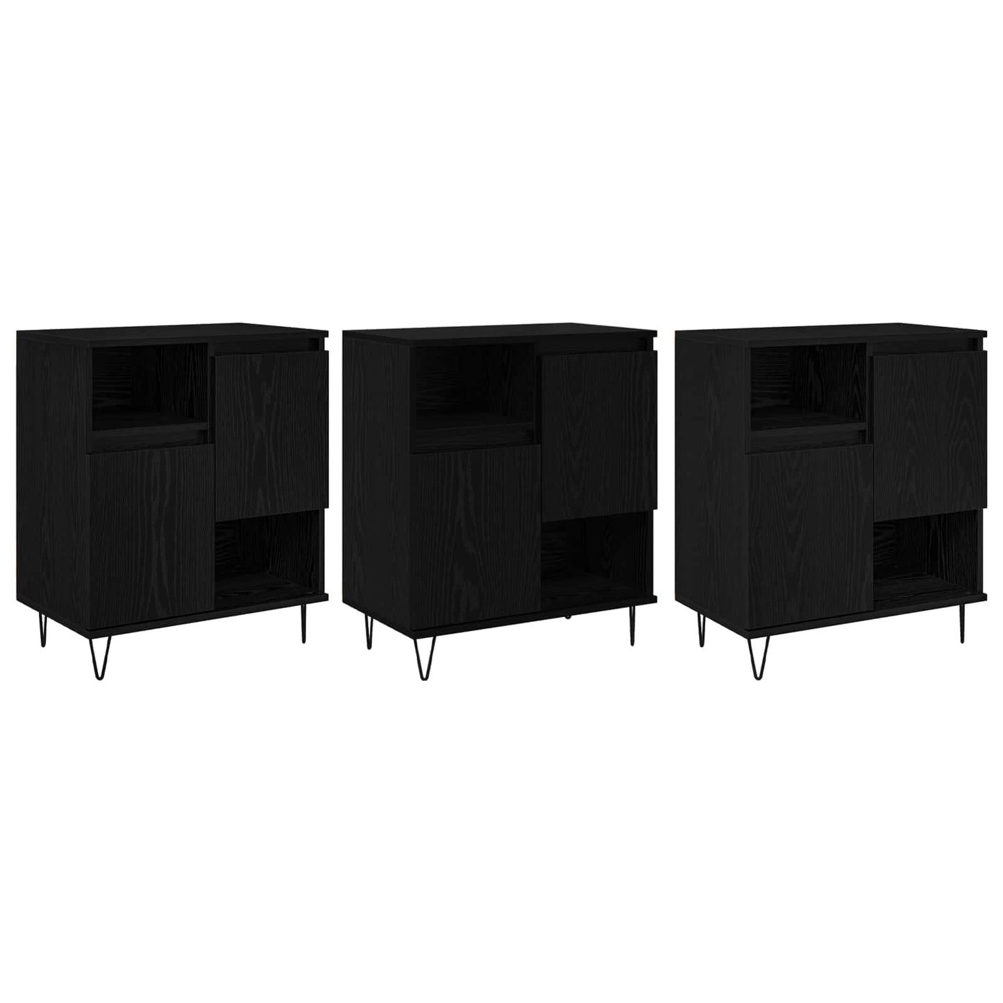 Sideboard 3 stk. Sort eg 60 x 35 x 70 cm