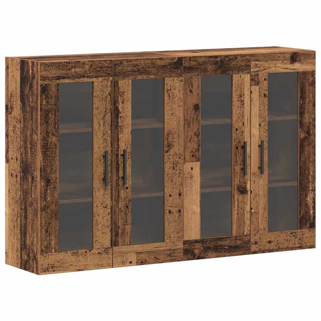 Væggeskabe 2 stk. Gammelt træ 69,5 x 34 x 90 cm Konstrueret træ
