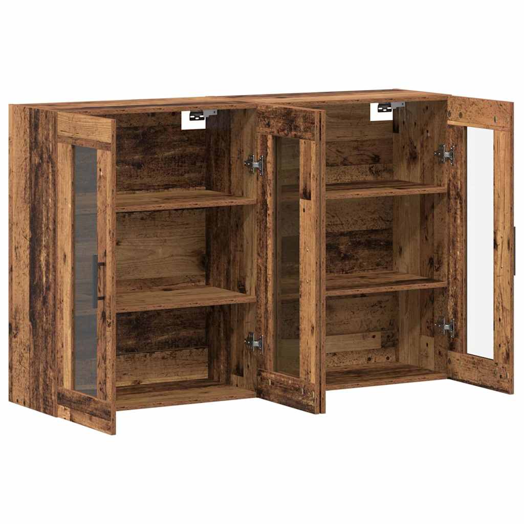 Væggeskabe 2 stk. Gammelt træ 69,5 x 34 x 90 cm Konstrueret træ