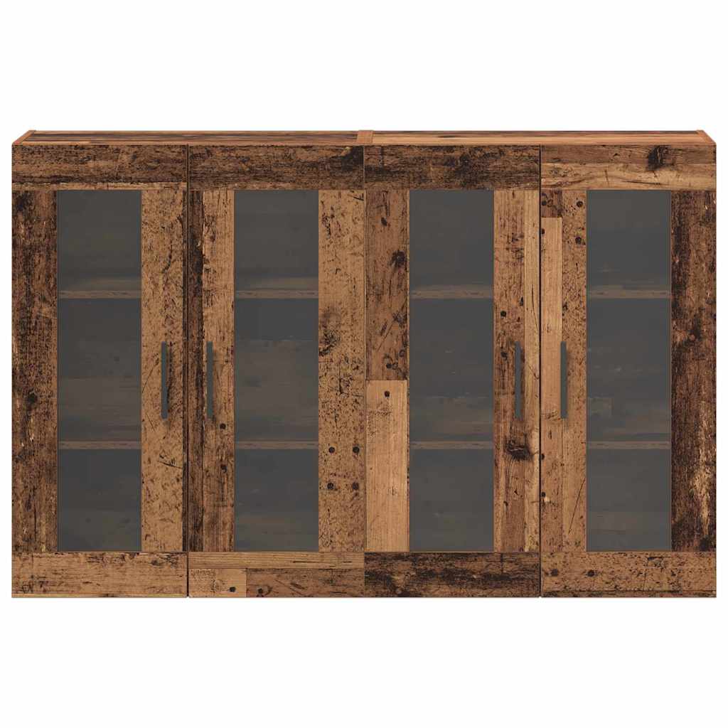 Væggeskabe 2 stk. Gammelt træ 69,5 x 34 x 90 cm Konstrueret træ
