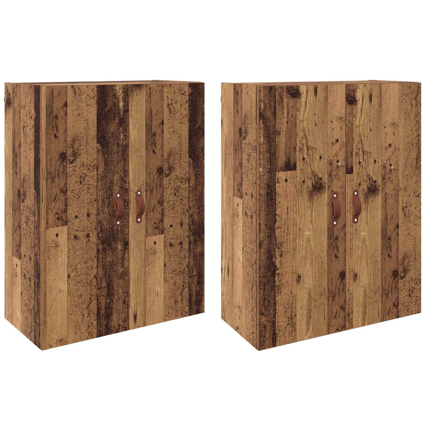 Vægmonteret skab 2 stk. Gammelt træ 69,5 x 34 x 90 cm