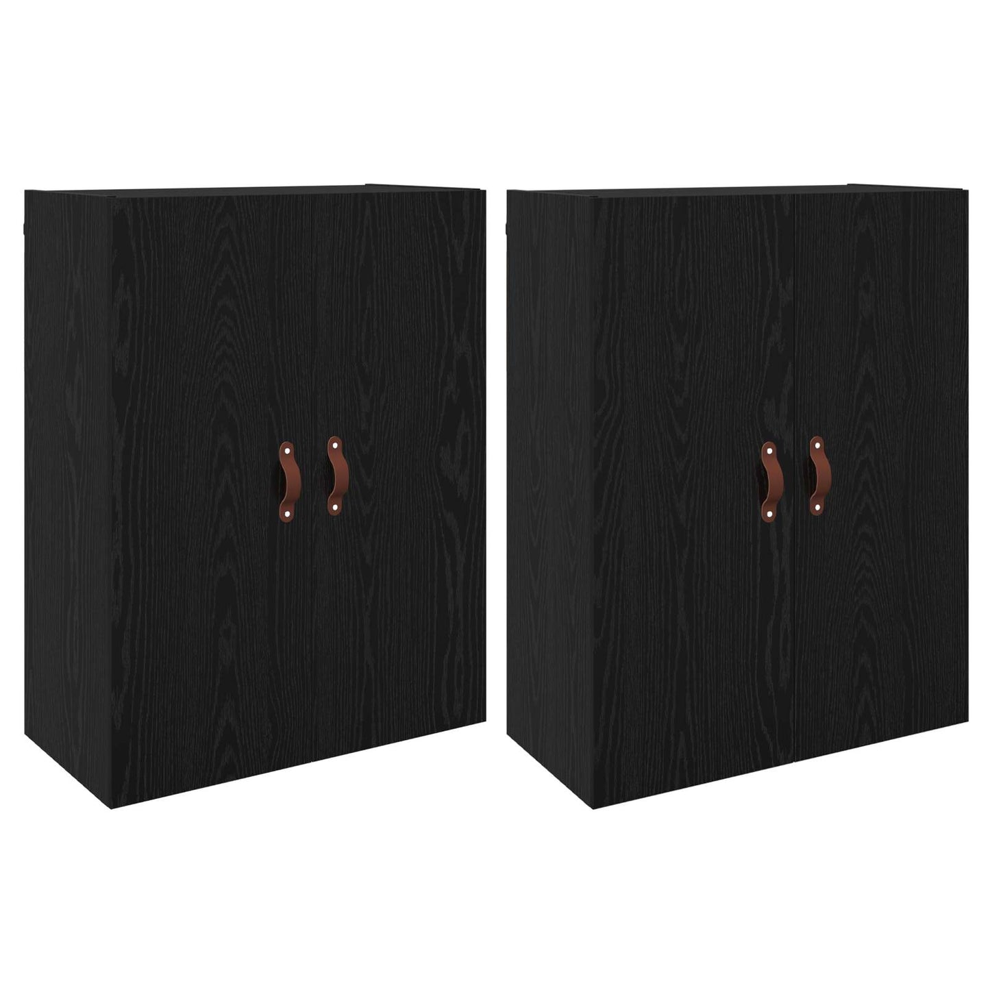 Vægmonteret skab 2 stk. Sort eg 69,5 x 34 x 90 cm