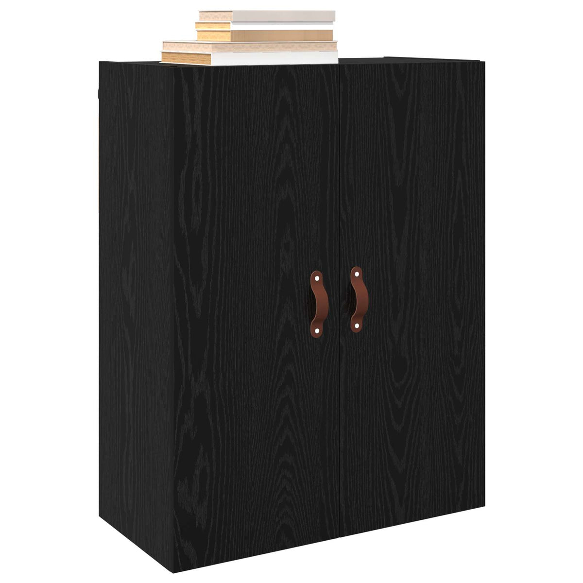 Vægmonteret skab 2 stk. Sort eg 69,5 x 34 x 90 cm
