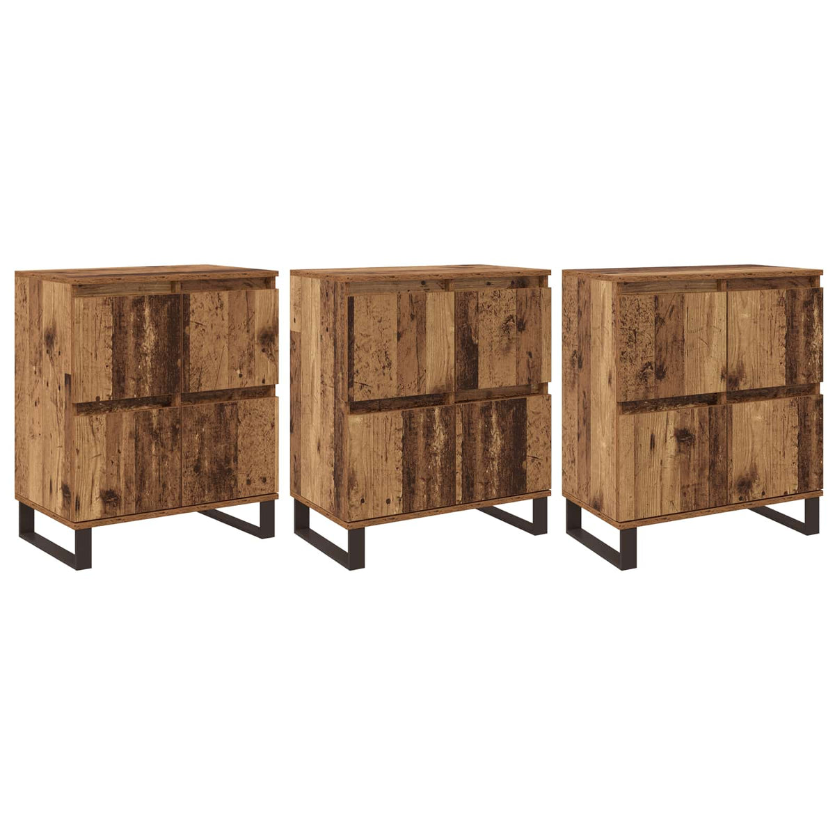 Sideboard 3 stk. Gammelt træ 60 x 35 x 70 cm