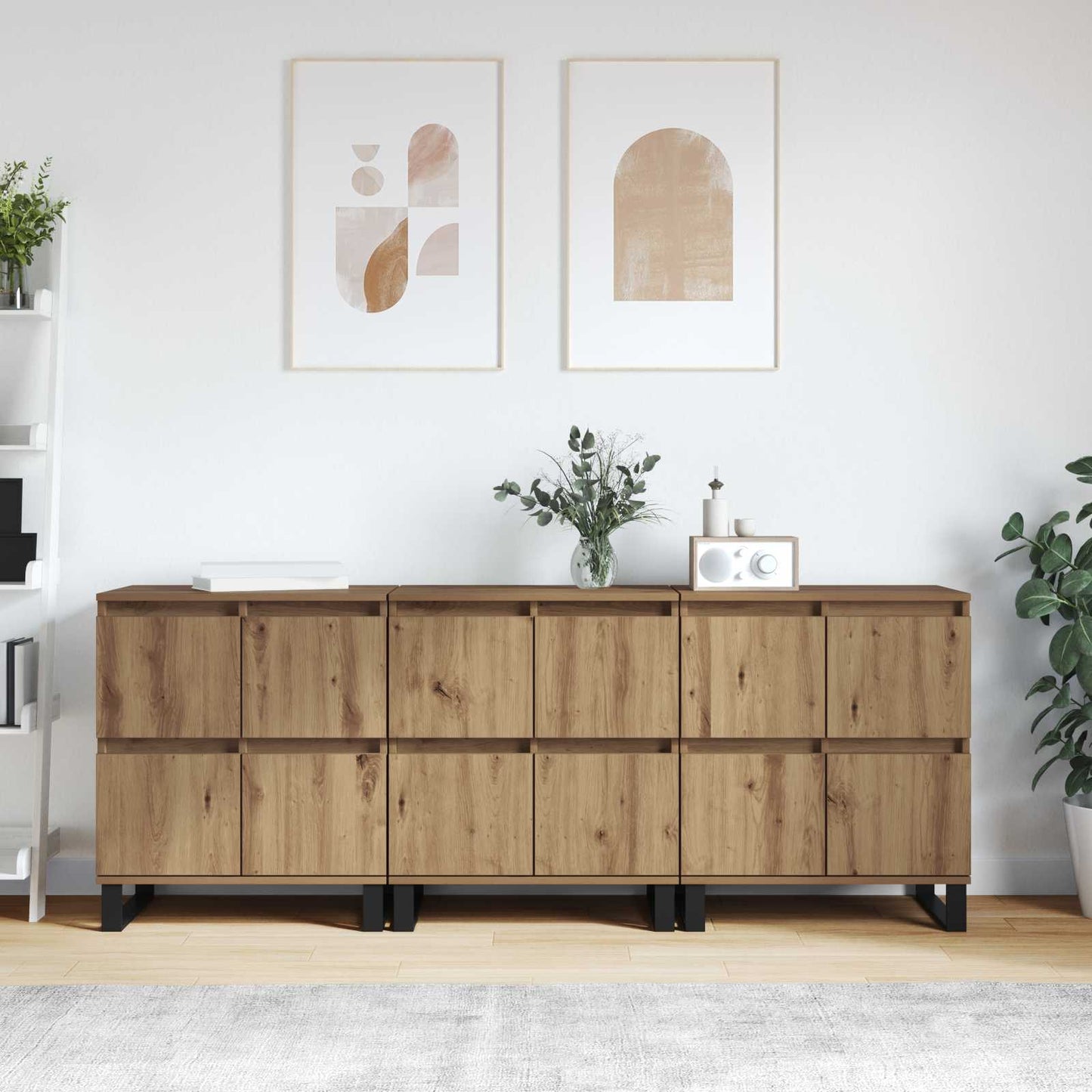 Sideboard 3 stk. Artisan Egetræ 60 x 35 x 70 cm