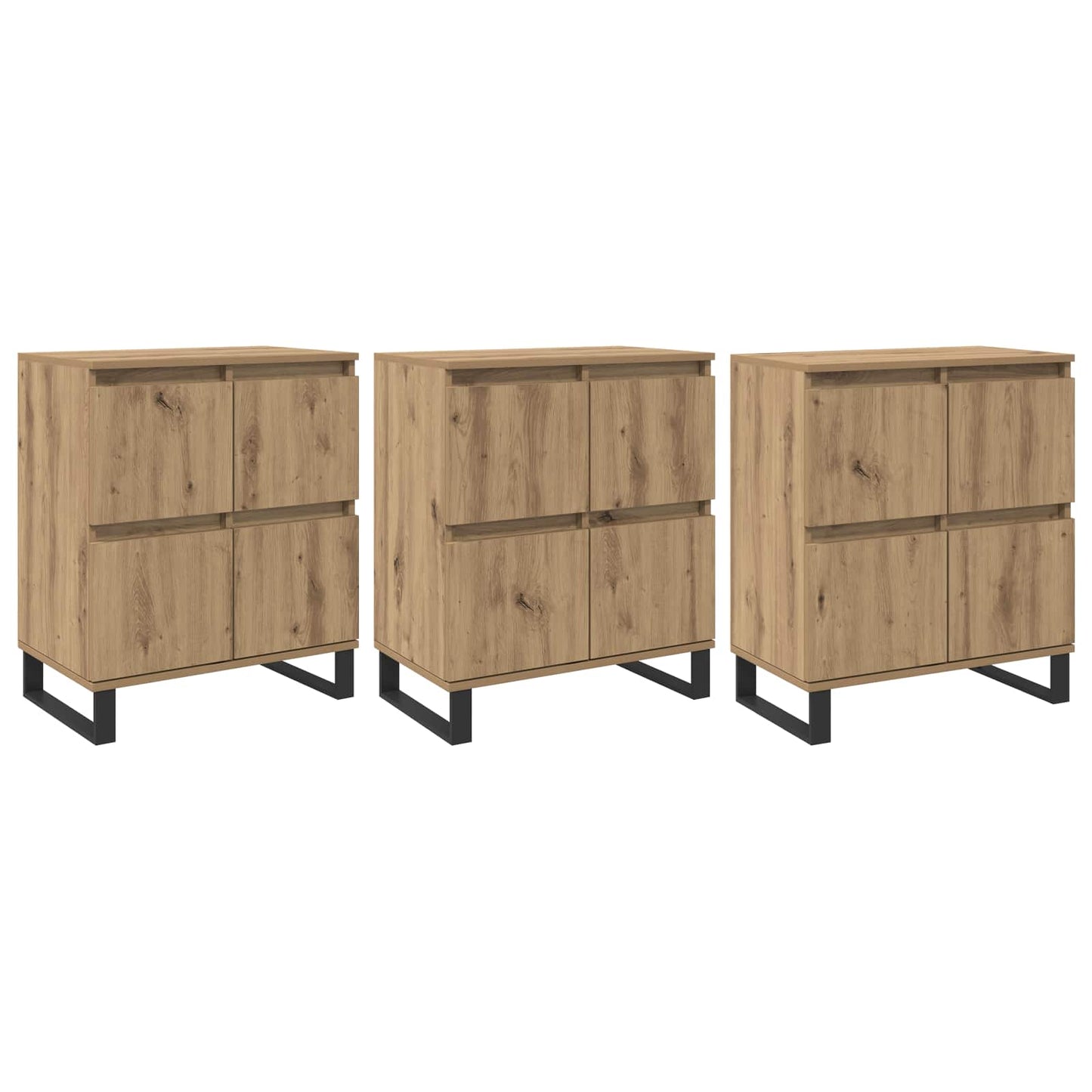 Sideboard 3 stk. Artisan Egetræ 60 x 35 x 70 cm