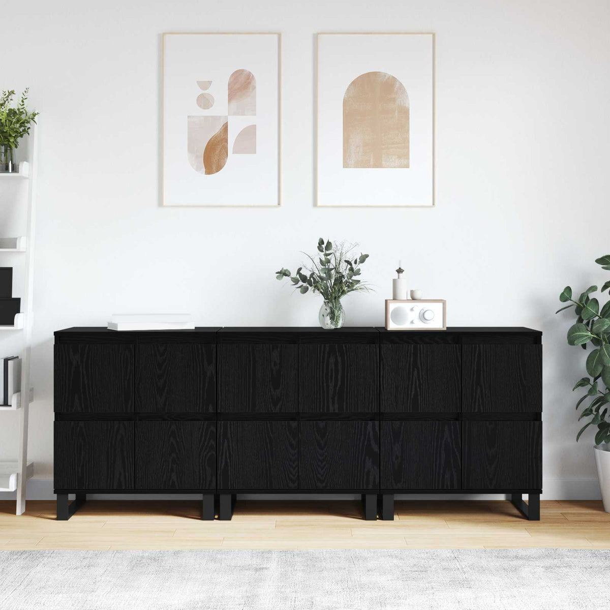 Sideboard 3 stk. Sort eg 60 x 35 x 70 cm