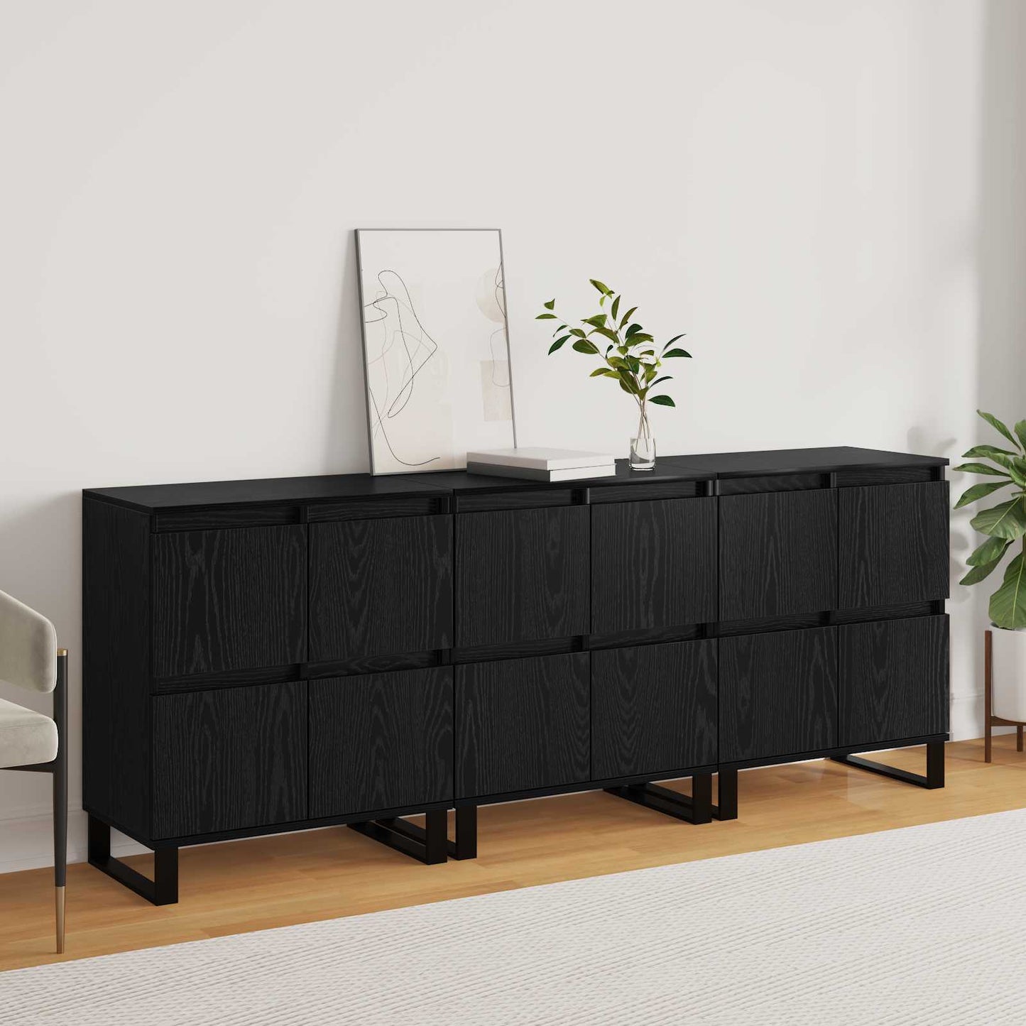 Sideboard 3 stk. Sort eg 60 x 35 x 70 cm