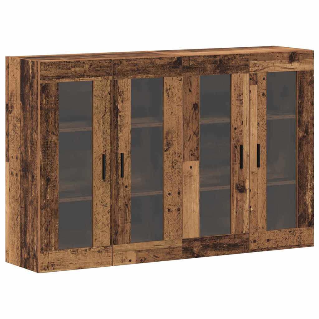 Væghængte skabe 2 stk. Gammelt træ 69,5 x 34 x 90 cm