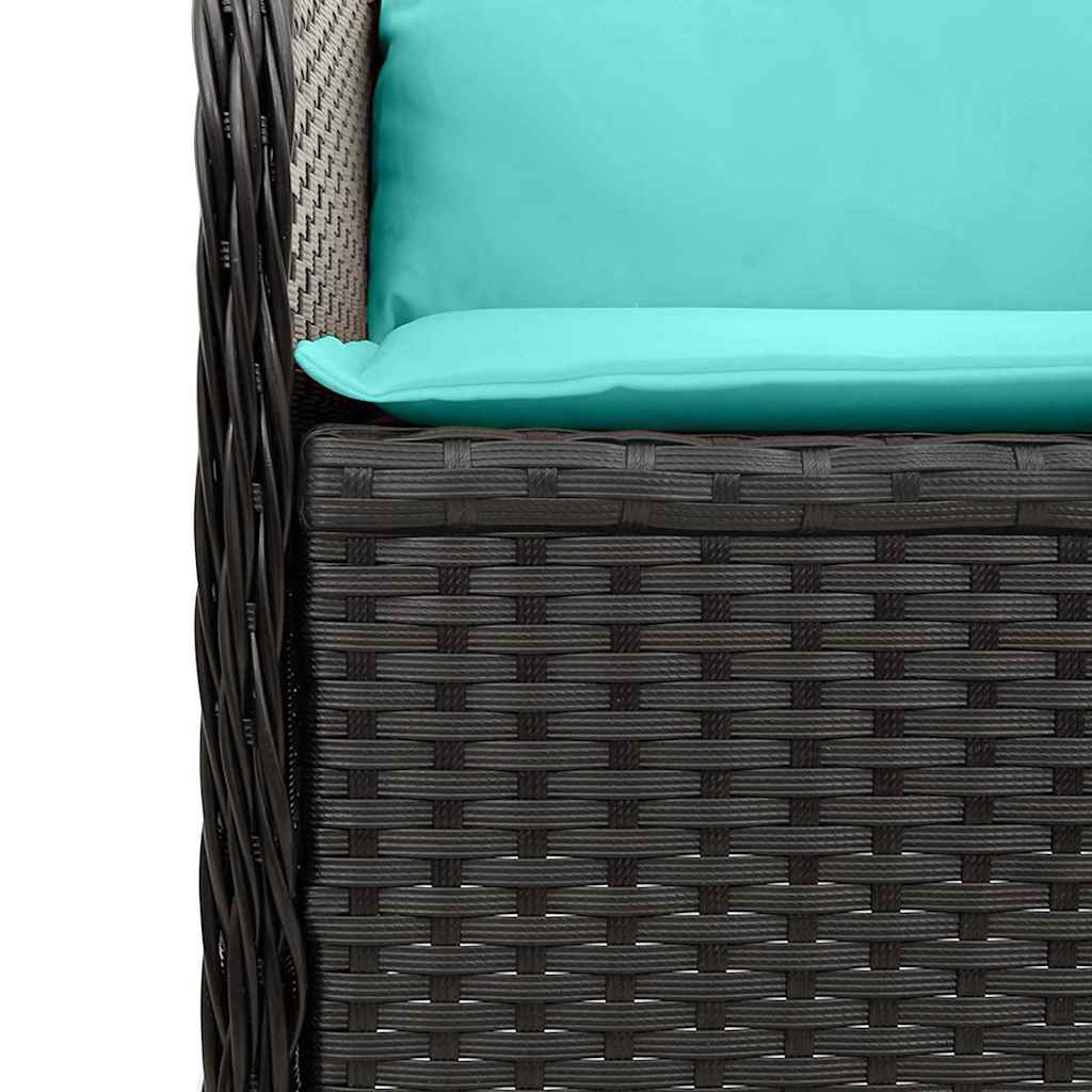 Havebænk Sort polyrattan