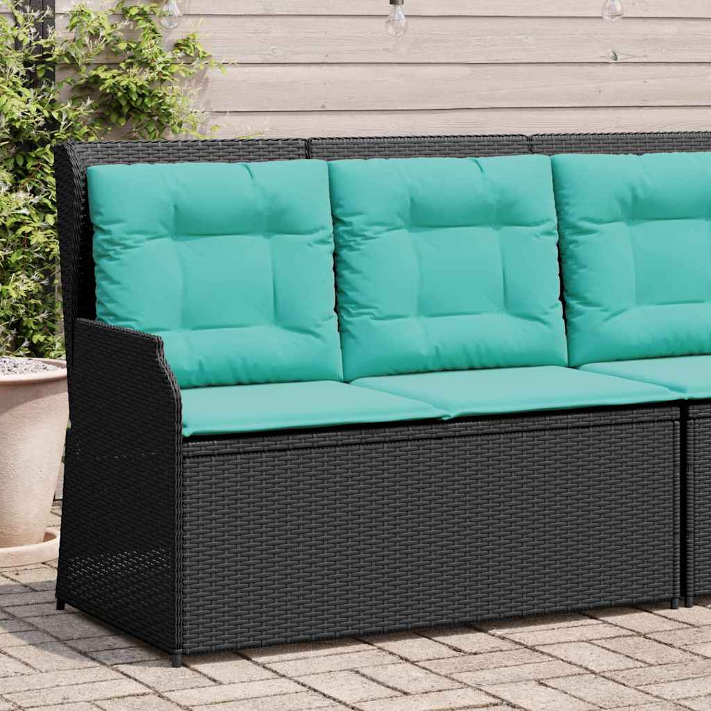 Havebænk Sort polyrattan