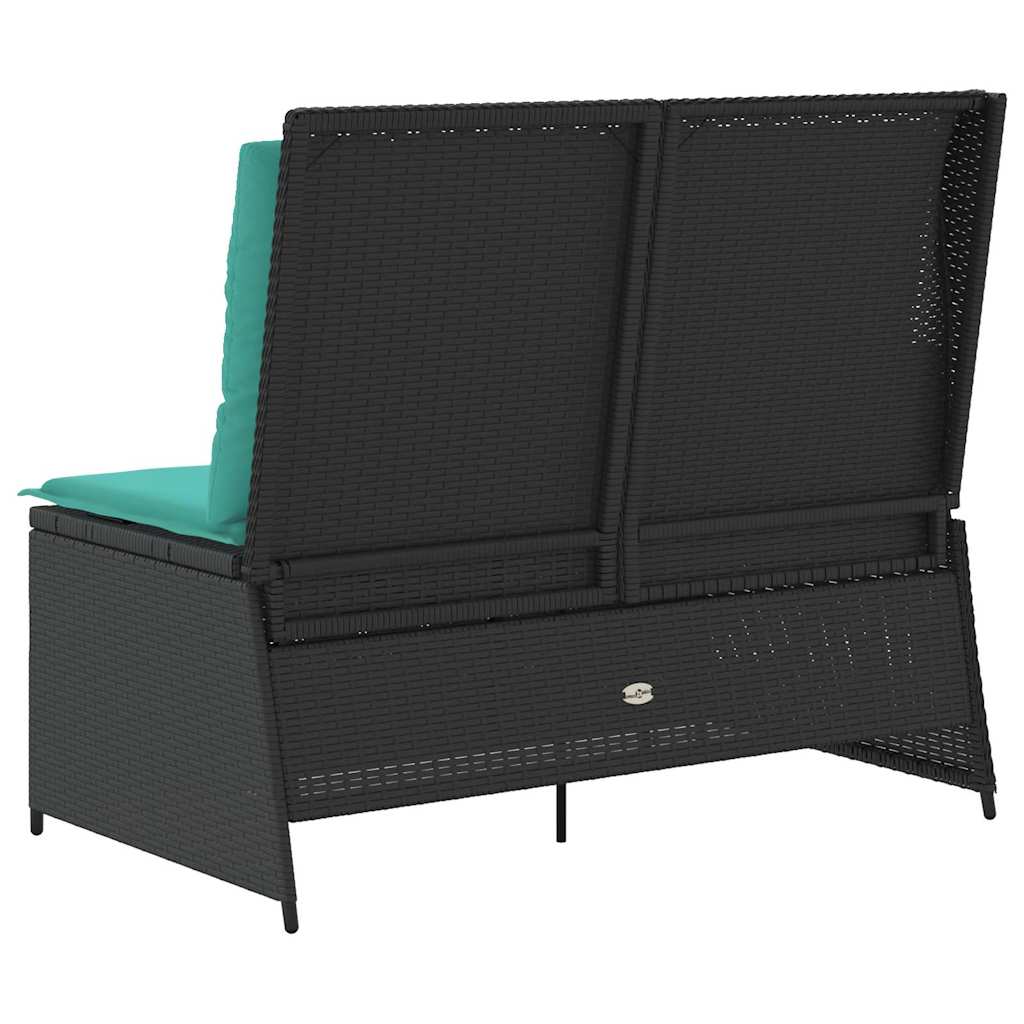 Havebænk Sort polyrattan