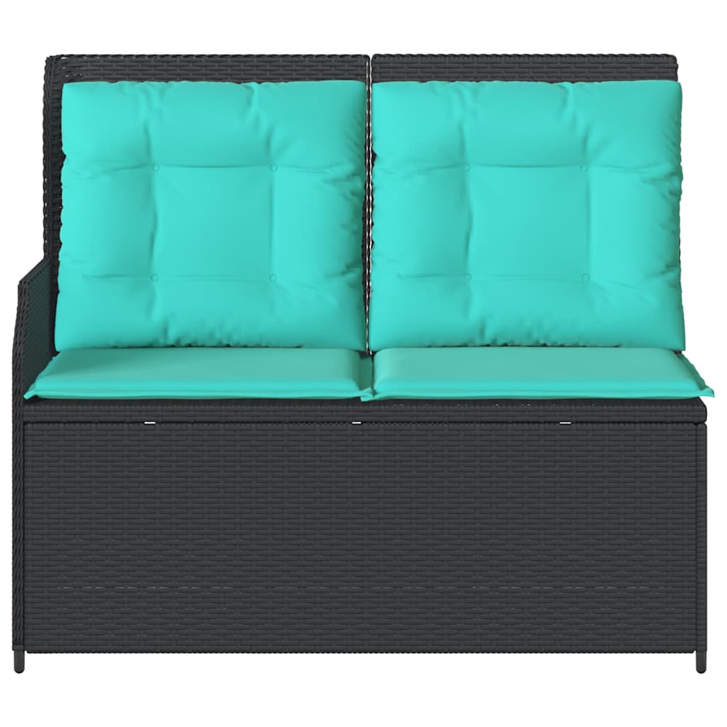 Havebænk Sort polyrattan