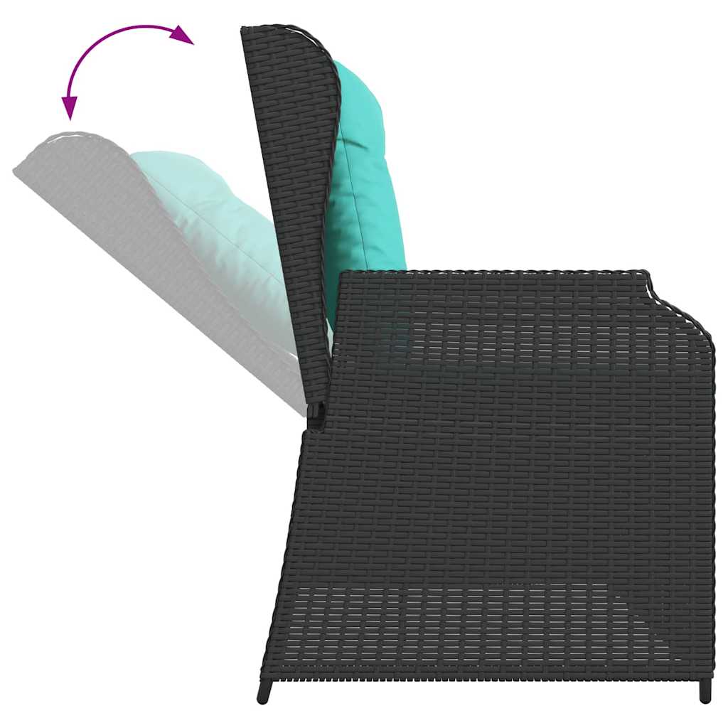 Havebænk Sort polyrattan