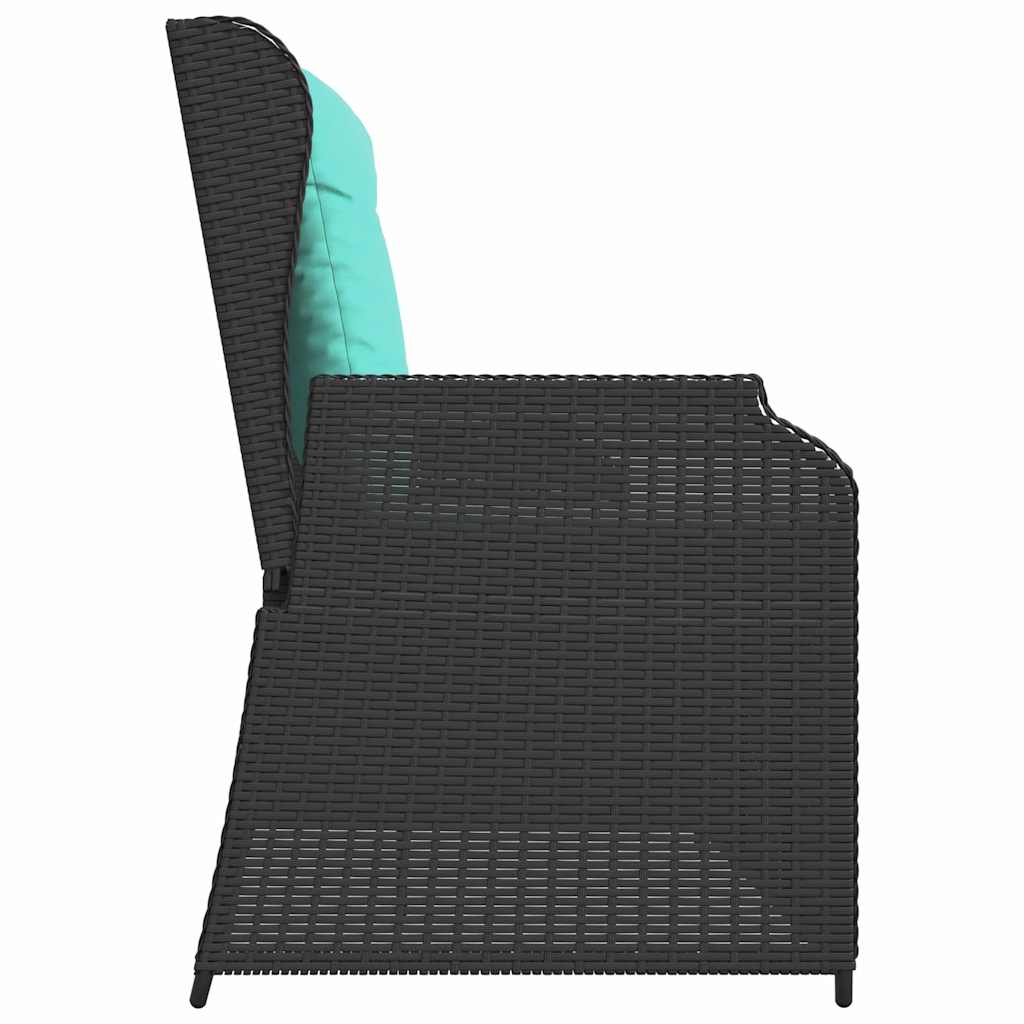 Havebænk Sort polyrattan