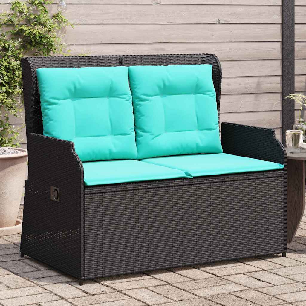 Havebænk Sort polyrattan