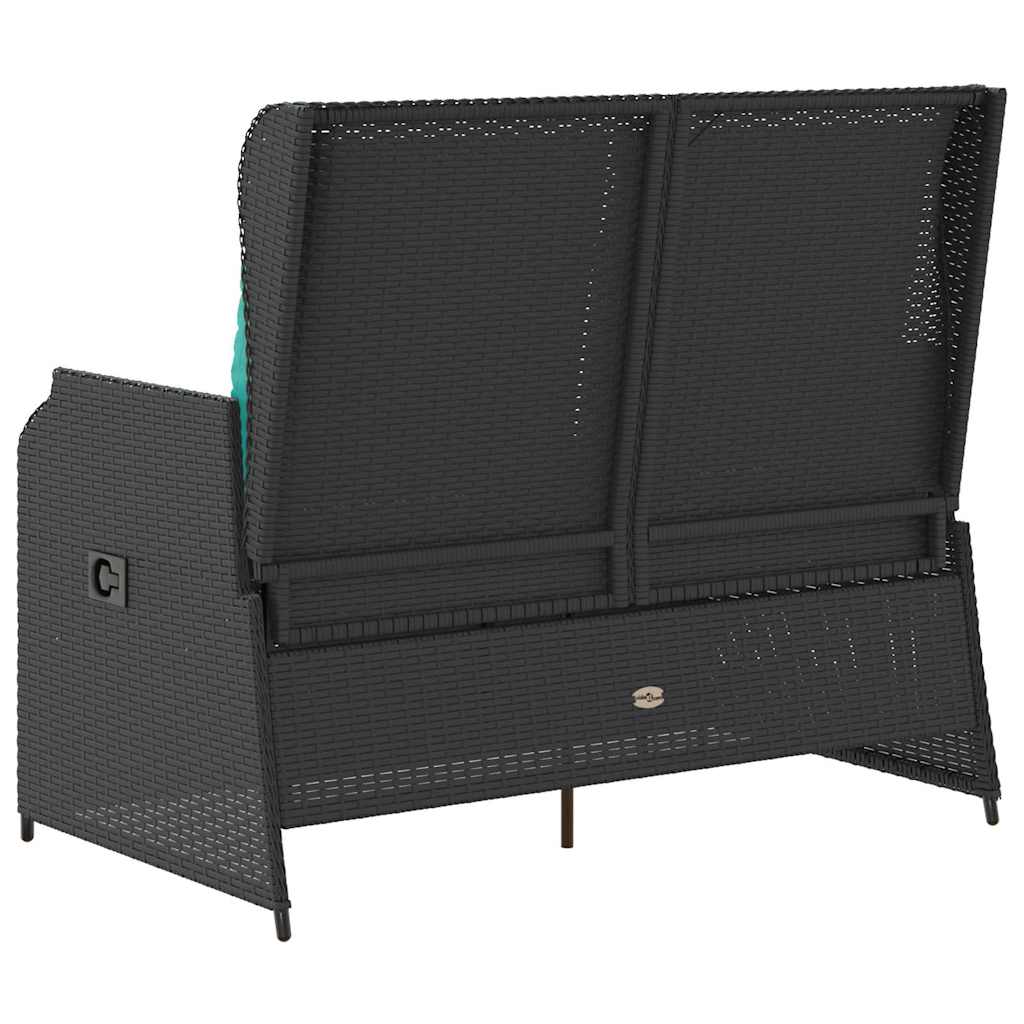 Havebænk Sort polyrattan