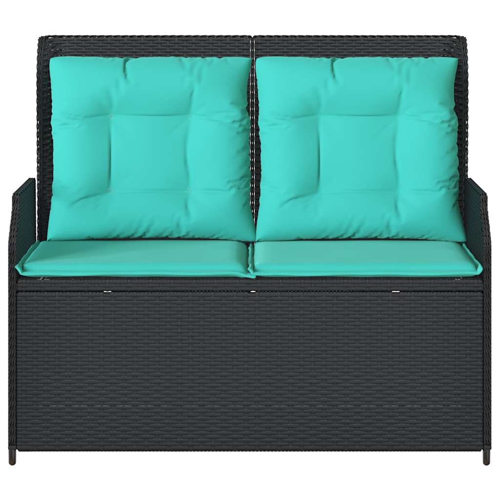 Havebænk Sort polyrattan