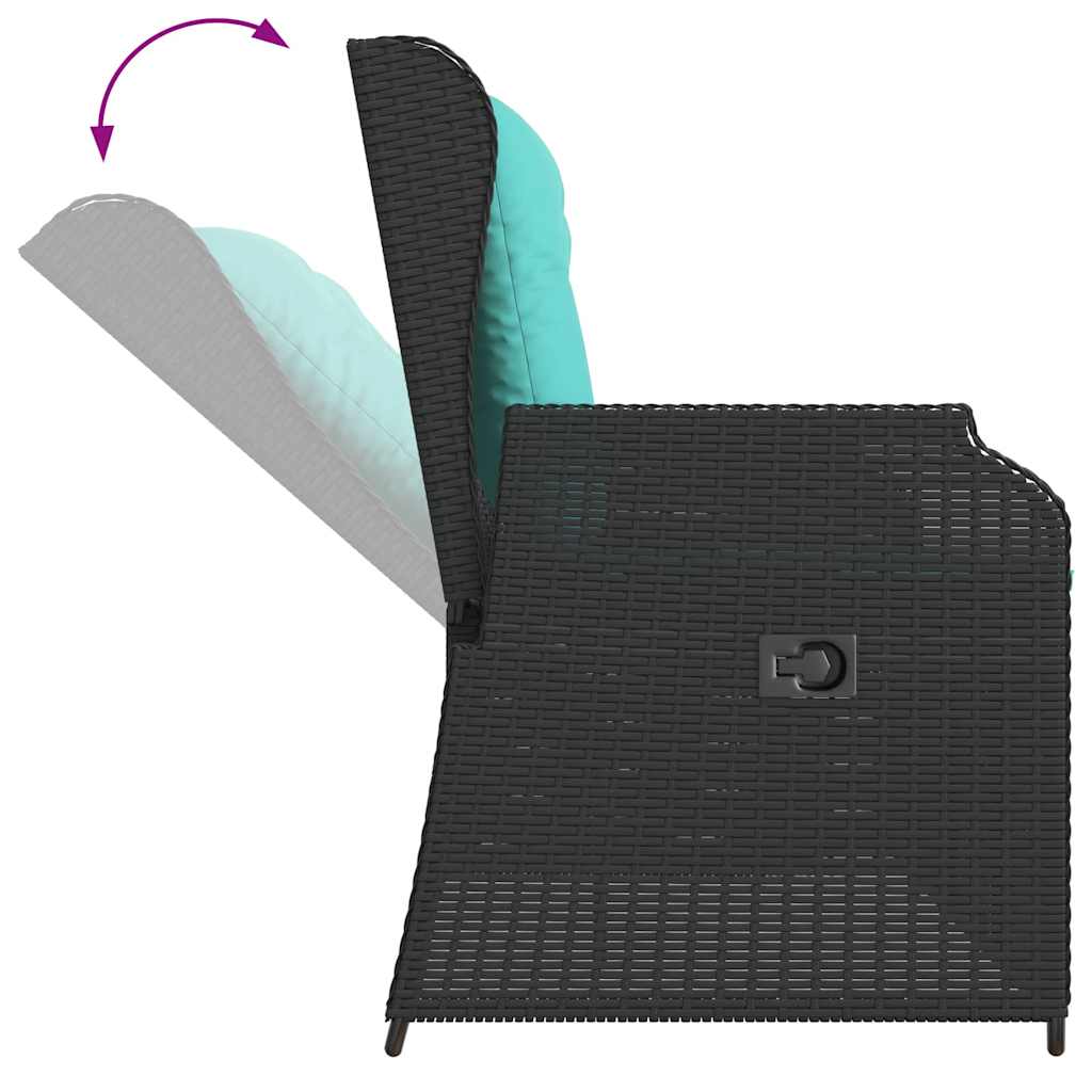 Havebænk Sort polyrattan