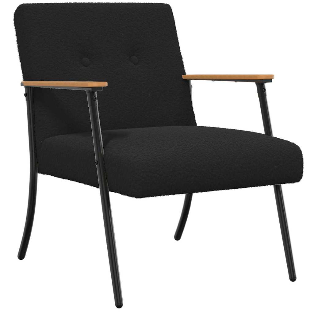 lænestol Sort Krøllet Uld-lignende Stof