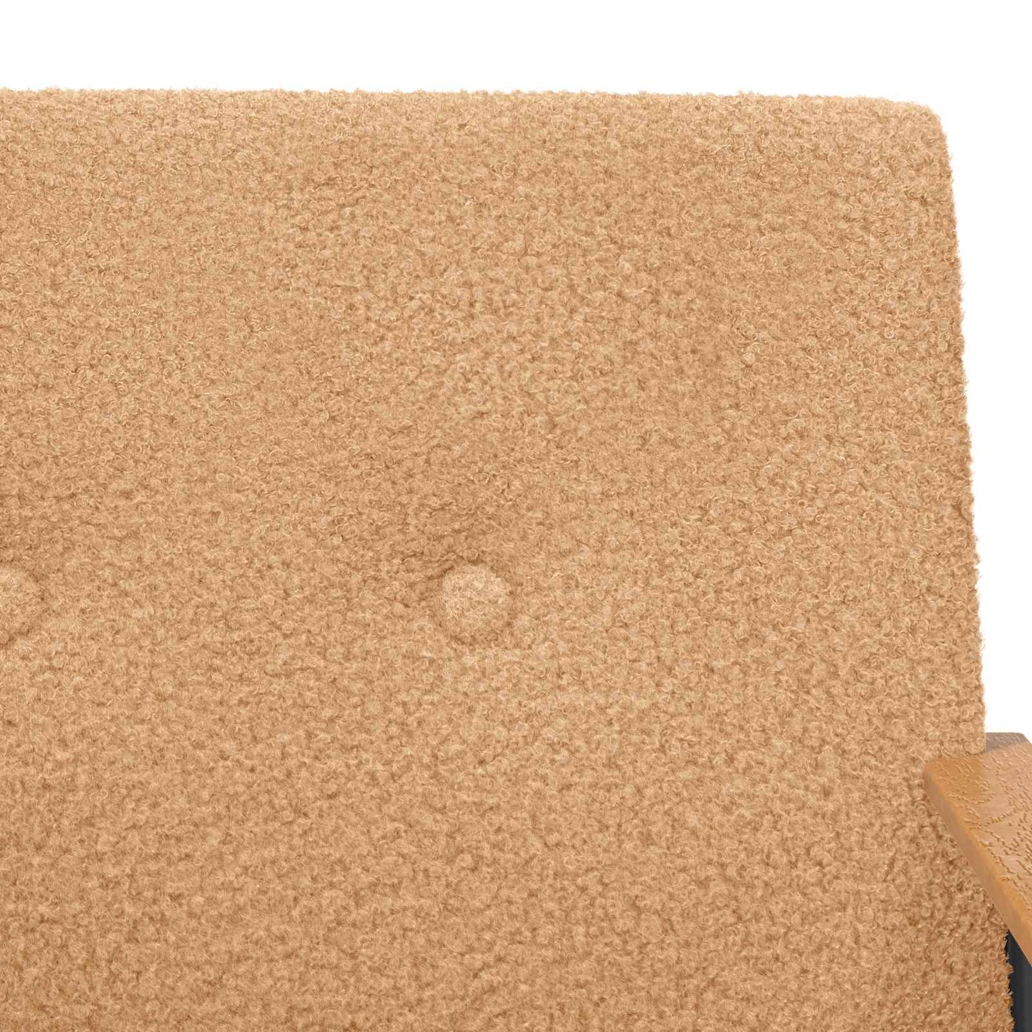 lænestol Beige Krøllet Uld-lignende Stof