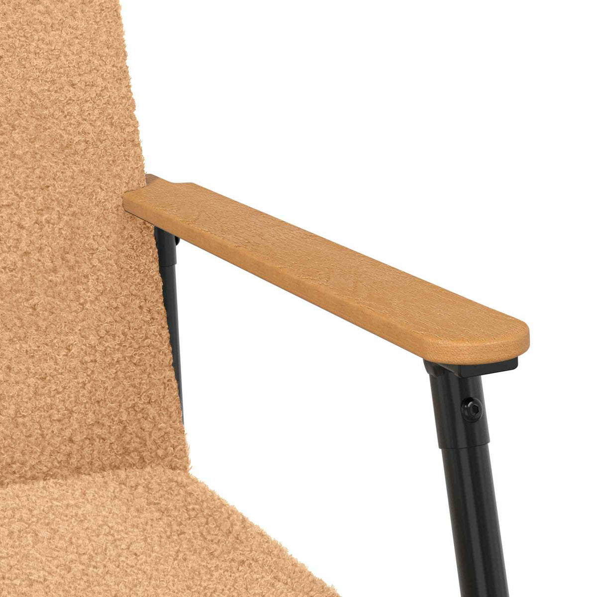 lænestol Beige Krøllet Uld-lignende Stof