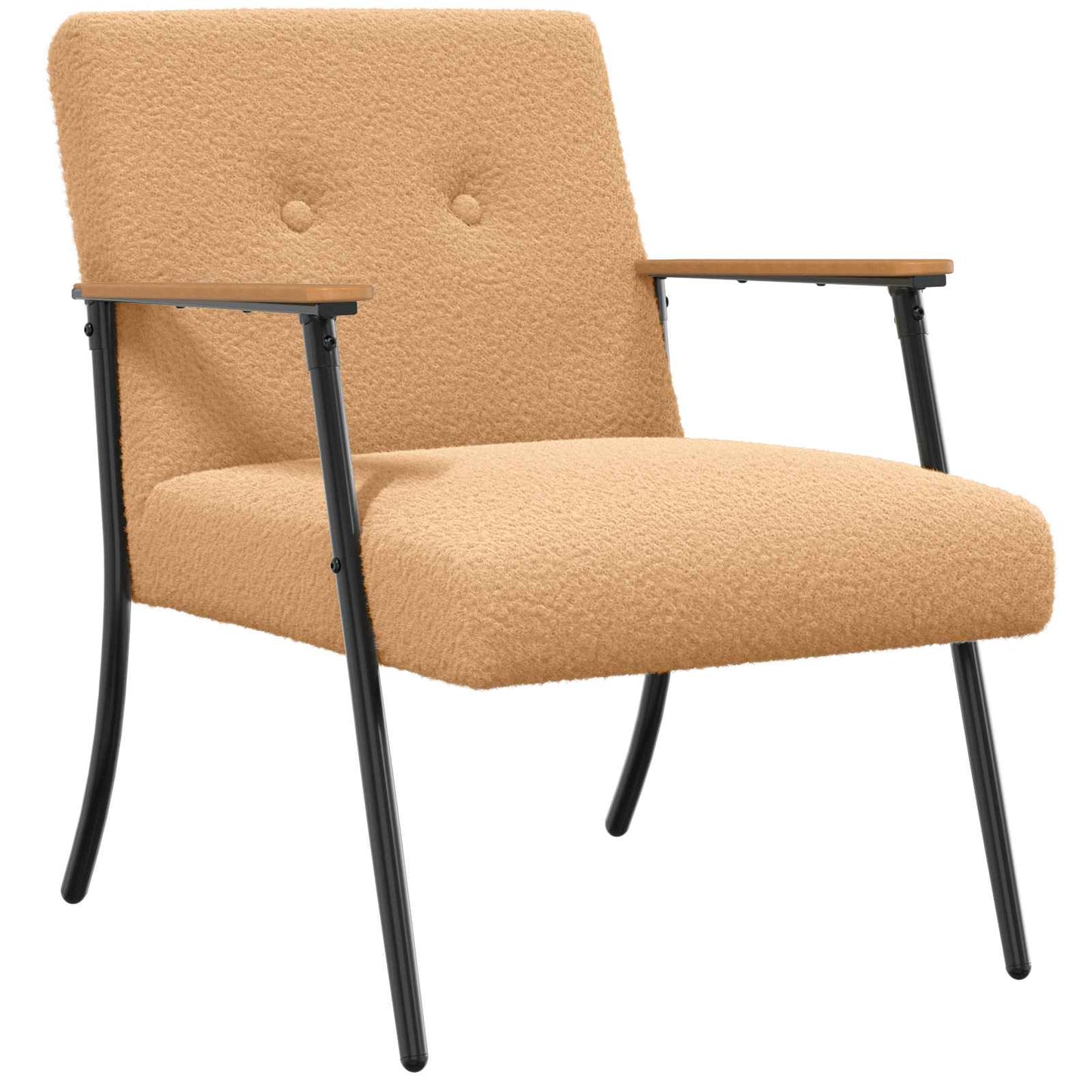 lænestol Beige Krøllet Uld-lignende Stof