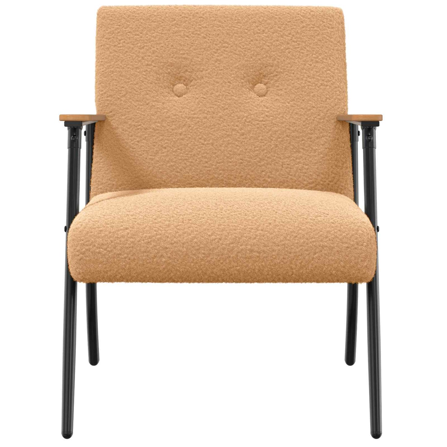 lænestol Beige Krøllet Uld-lignende Stof
