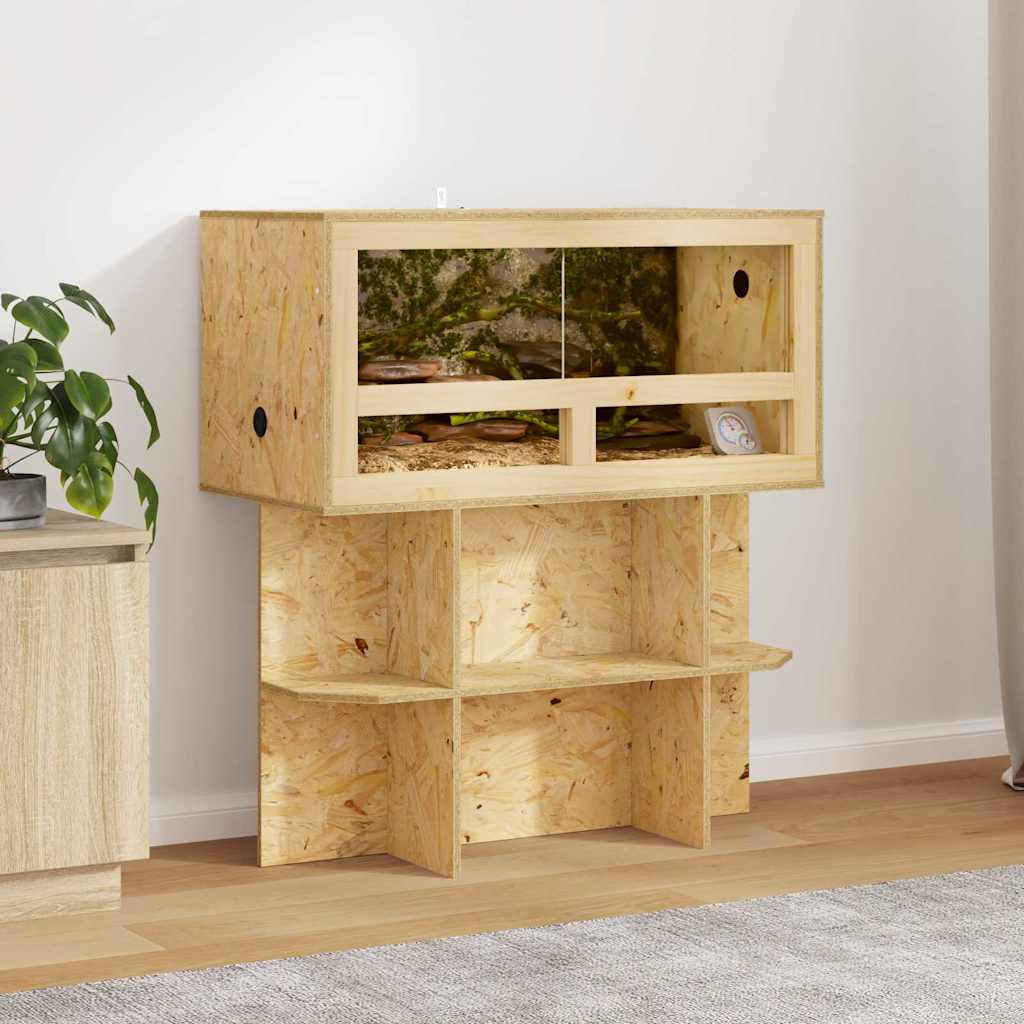 Terrariumbase med hylde Brun 80 x 40 x 50 cm OSB