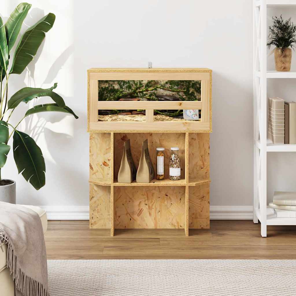 Terrariumbase med hylde Brun 60 x 30 x 50 cm OSB