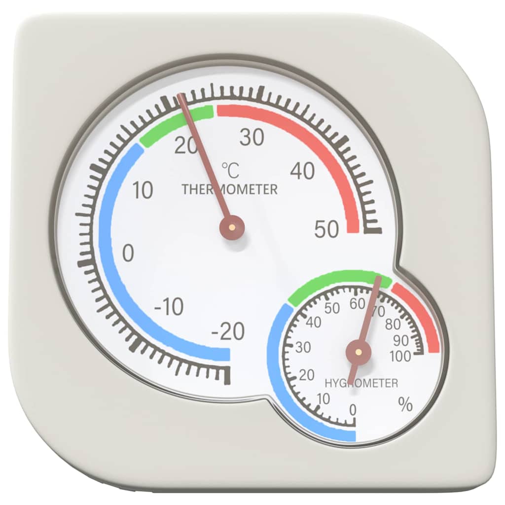 Thermo Hygrometer Hvid 7,5 x 7,5 x 1,2 cm ABS