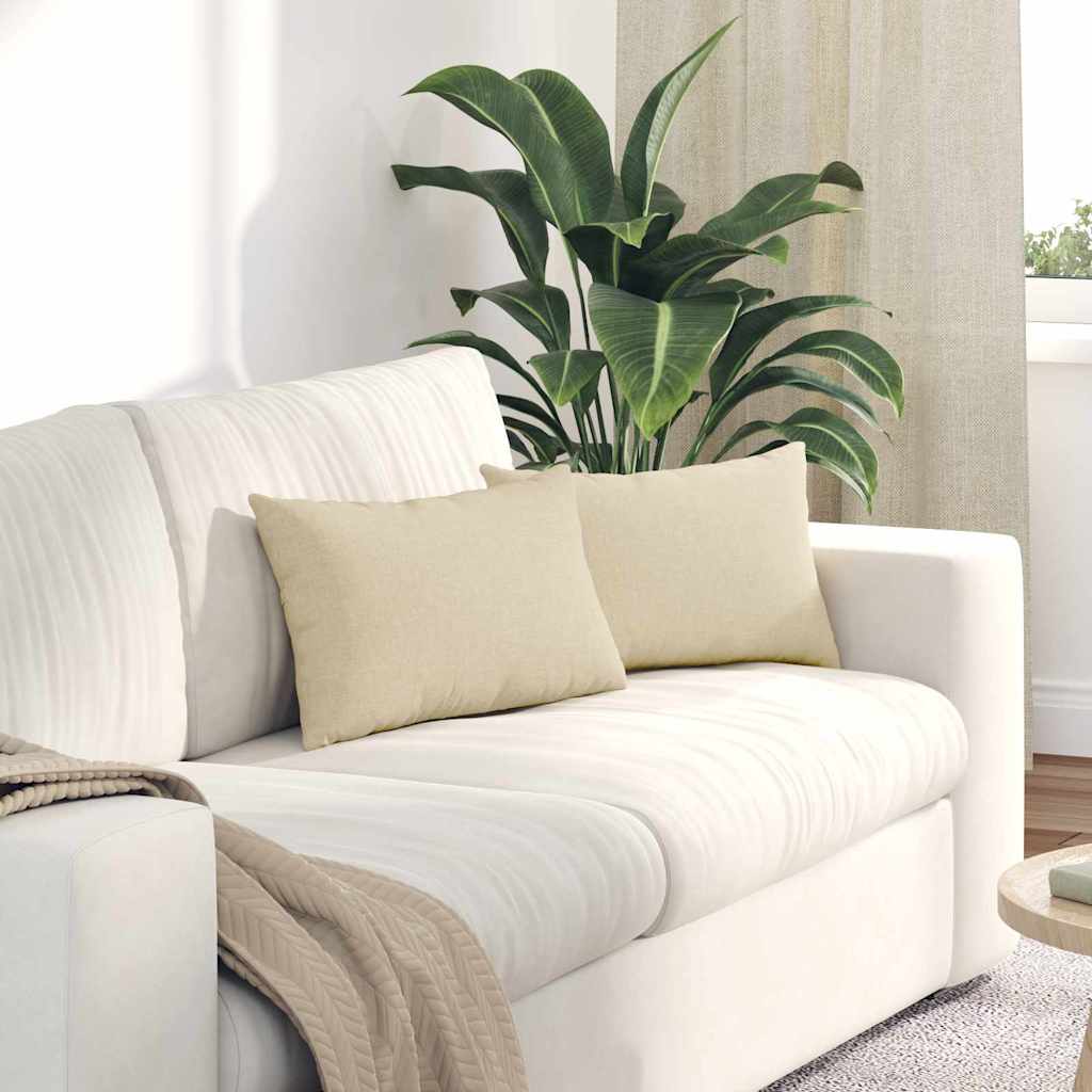 Sofapuder 2 stk. Stof Creme 50 x 30 cm