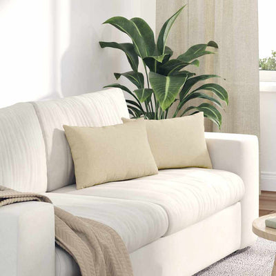 Sofapuder 2 stk. Stof Creme 50 x 30 cm