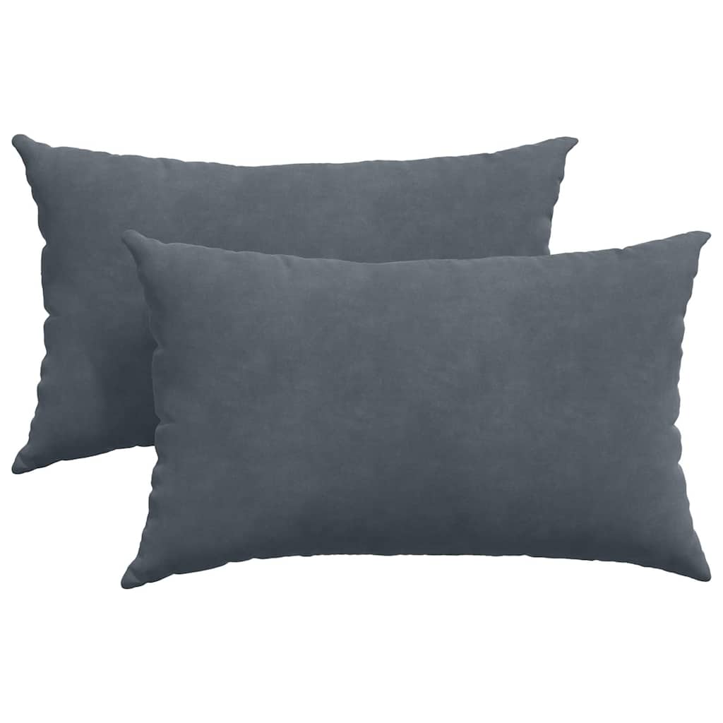 Sofapuder 2 pcs Mørkegrå 50 x 30 cm Velourstof