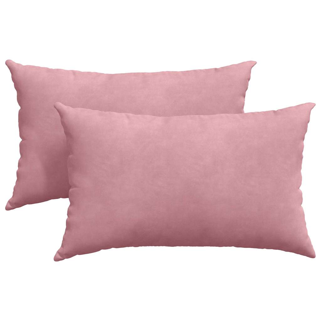 Sofapuder 2 pcs Lyserød 50 x 30 cm Velourstof