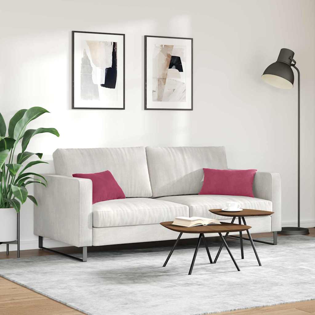 Sofapuder 2 pcs Vinrød 50 x 30 cm Velourstof