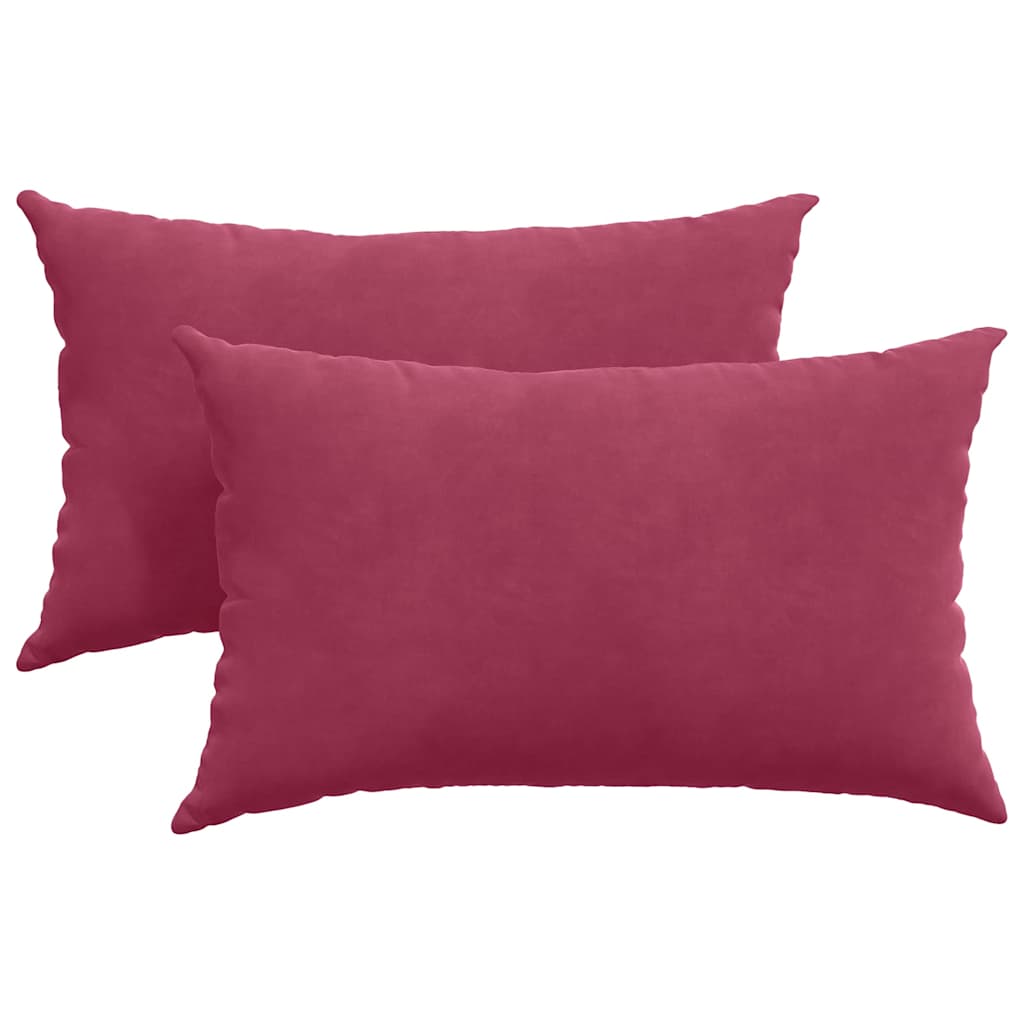 Sofapuder 2 pcs Vinrød 50 x 30 cm Velourstof