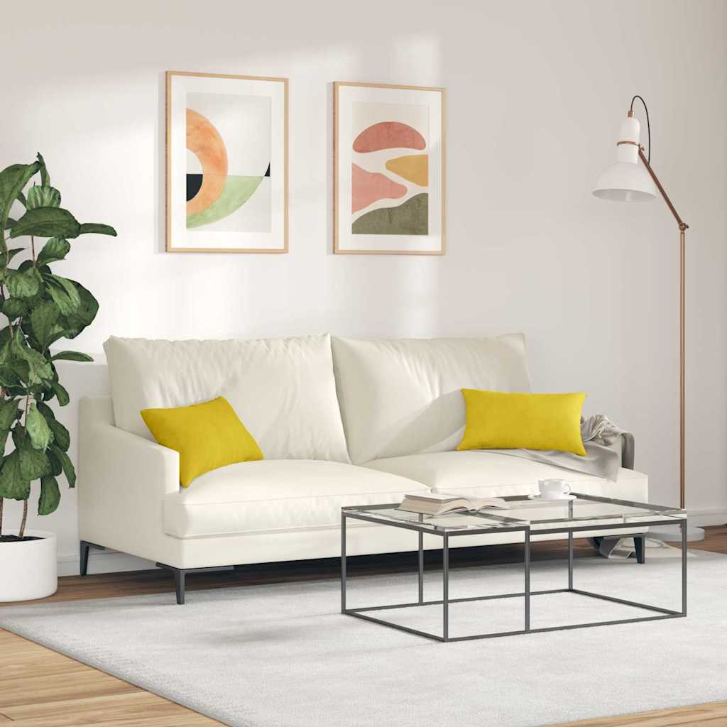 Sofapuder 2 pcs Gul 50 x 30 cm Velourstof