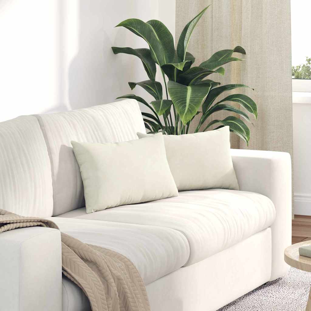 Sofapuder 2 pcs Creme 50 x 30 cm Velourstof