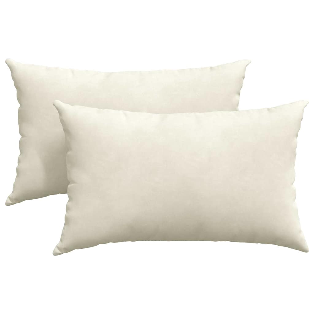 Sofapuder 2 pcs Creme 50 x 30 cm Velourstof