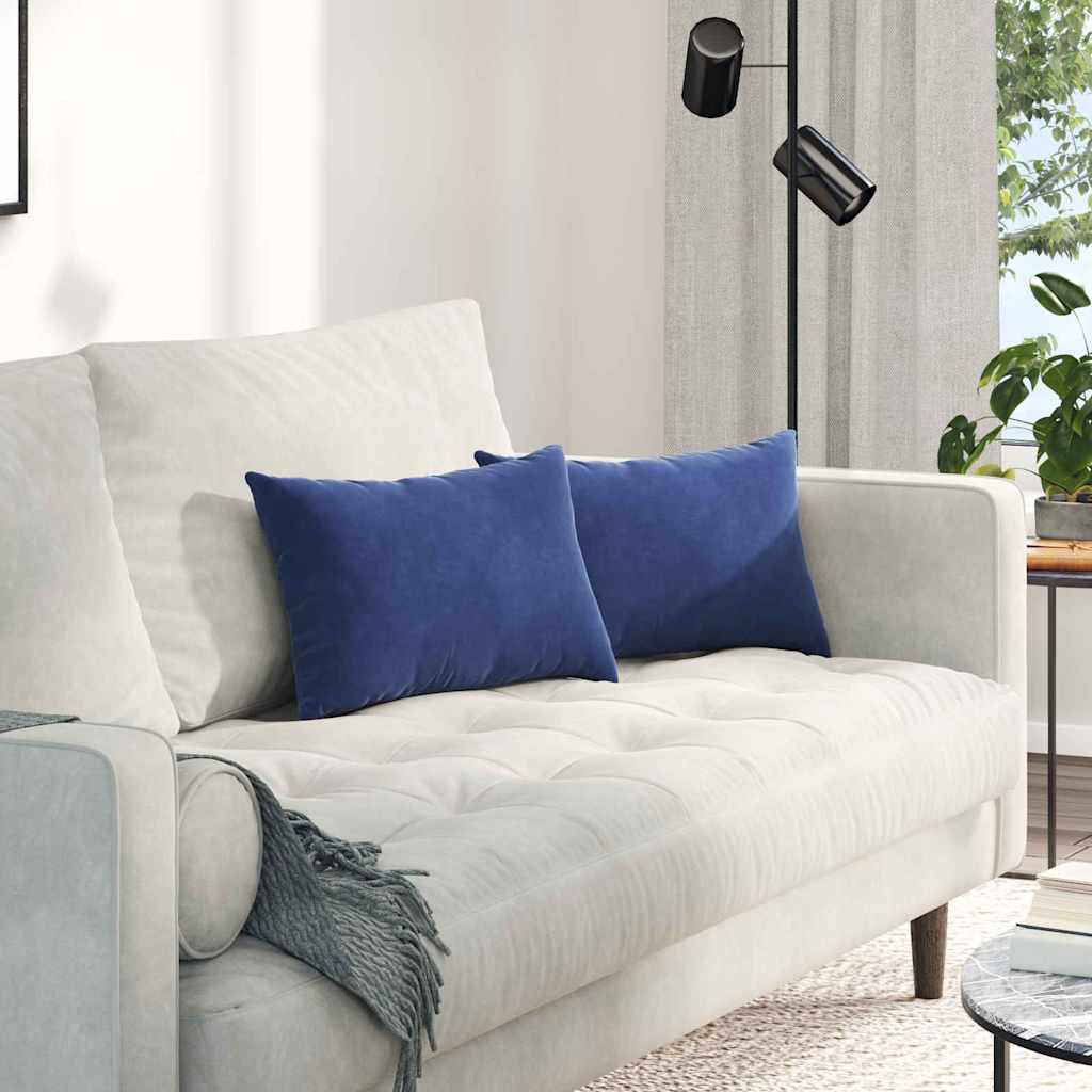 Sofapuder 2 pcs Politi blå 50 x 30 cm Velourstof