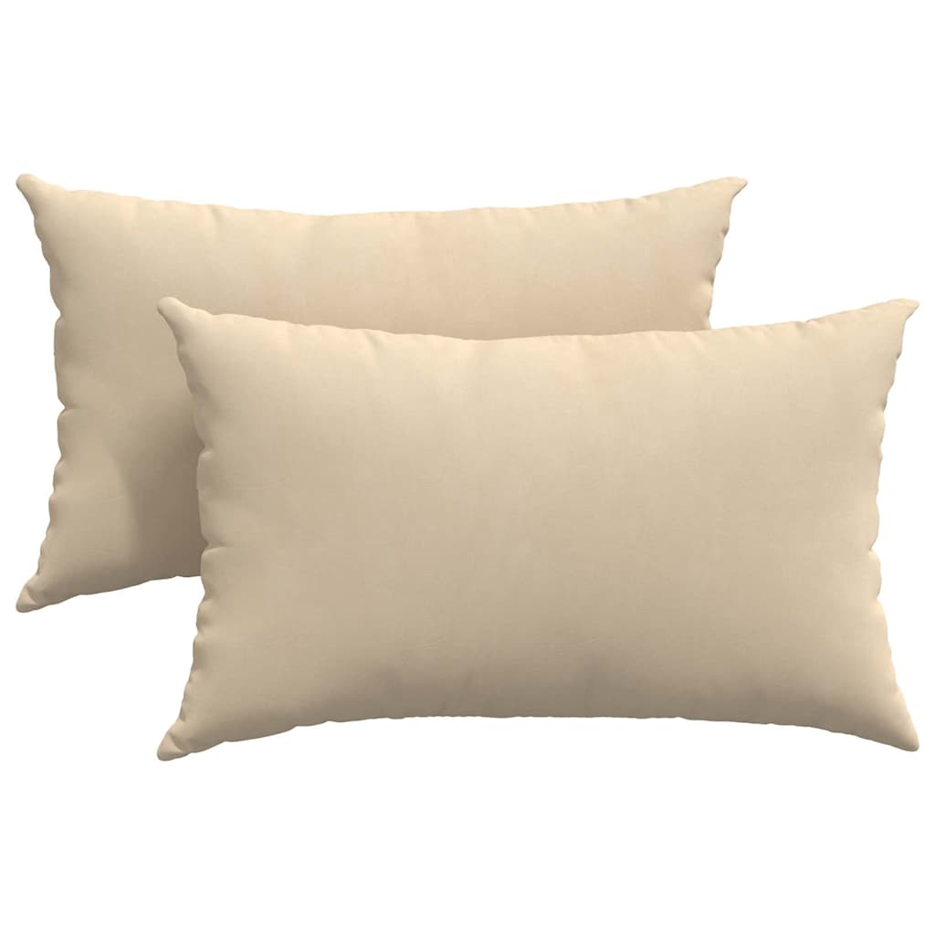 Sofapuder 2 stk. Stof Creme 50 x 30 cm