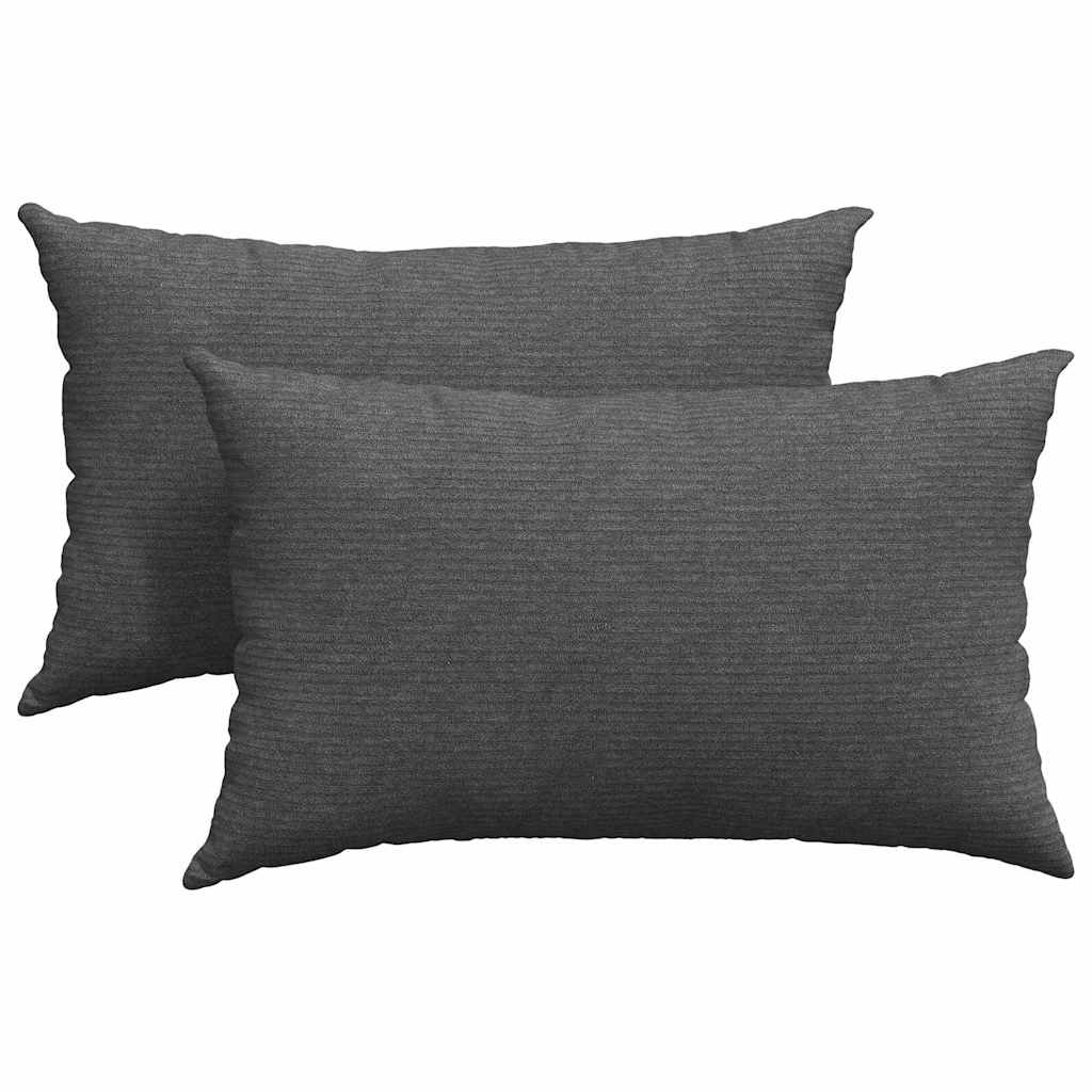 Sofapuder 2 pcs Mørkegrå 50 x 30 cm Velourstof