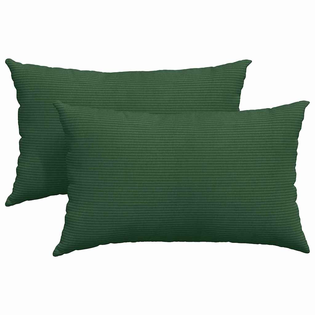 Sofapuder 2 pcs Mørkegrøn 50 x 30 cm Velourstof