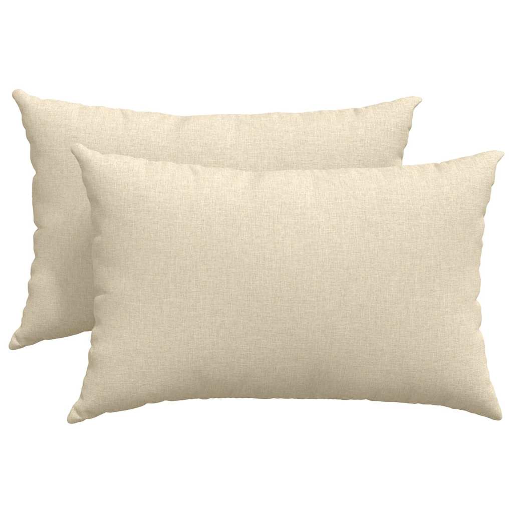 Sofapuder 2 stk. Stof Creme 60 x 40 cm