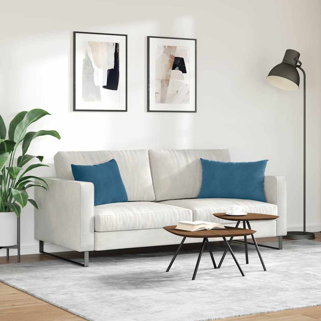 Sofapuder 2 pcs Blå 60 x 40 cm Velourstof